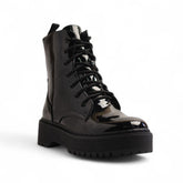 Europeon Union Women Black Vernis Leather Half Boot #3337